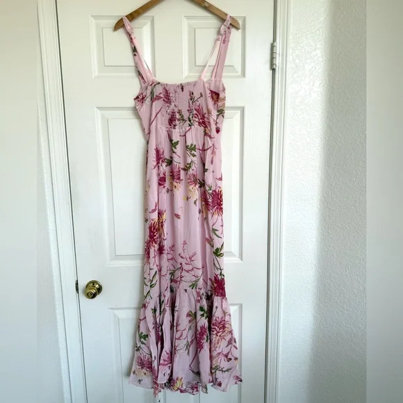 Reformation Irisa Maxi Dress Floral Pink Enchanting Chrysanthemum Floral Pink 6 - Picture 11 of 12